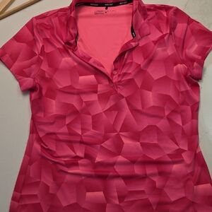 Nike Women’s Hot Pink Geometric Polo Crop Top